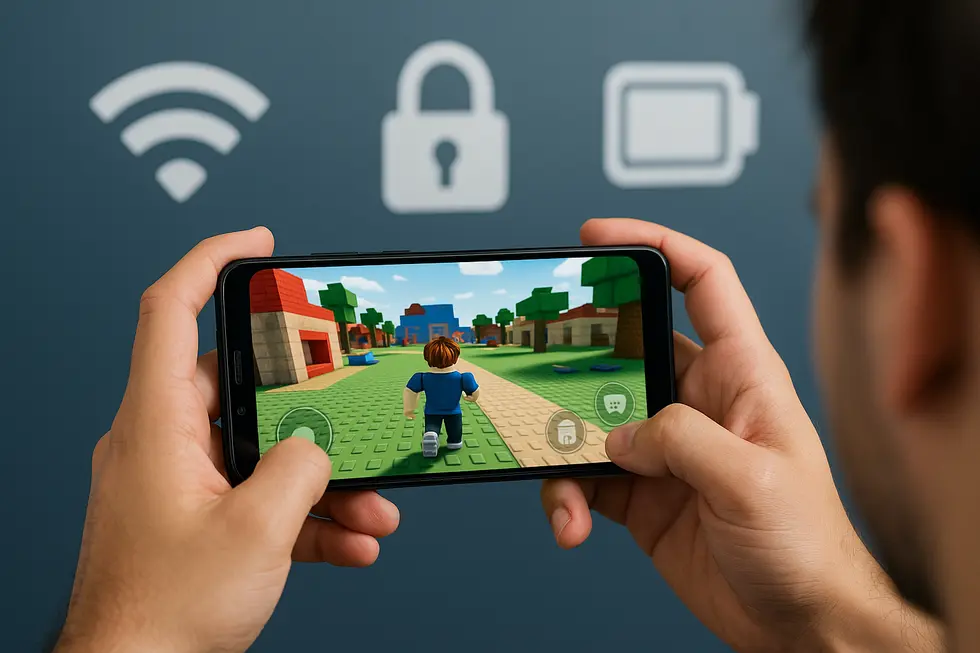 Roblox VN 3 Downloading Roblox from the Google Play Store on an Android device.